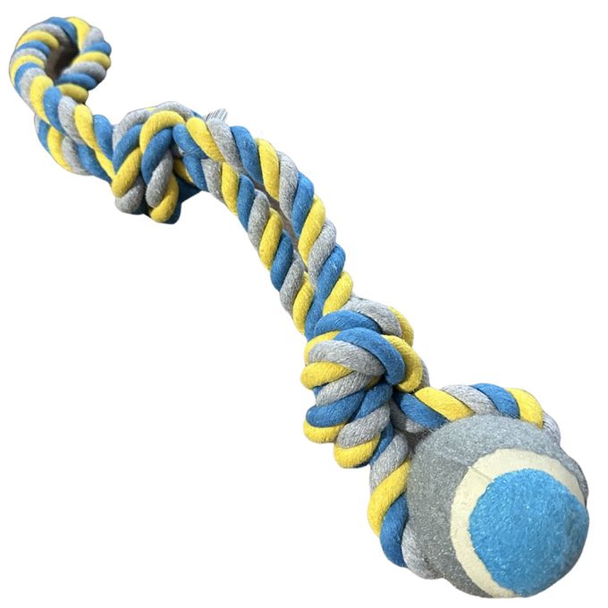 Twistable Tennis Ball Dog Tug Pet Rope Toys